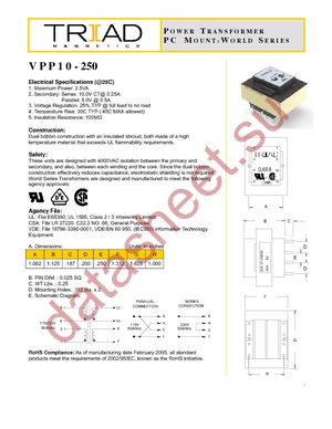 VPP10-250 datasheet  